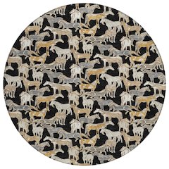 Machine Washable Indoor/Outdoor Chantille ACN2520 Black 8' x 8' Round Rug