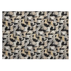 Machine Washable Indoor/Outdoor Chantille ACN2520 Black 1'8" x 2'6" Rug
