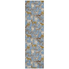Machine Washable Indoor/Outdoor Chantille ACN2520 Blue 2'3" x 7'6" Runner Rug