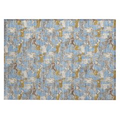 Machine Washable Indoor/Outdoor Chantille ACN2520 Blue 1'8" x 2'6" Rug