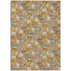 Machine Washable Indoor/Outdoor Chantille ACN2520 Gold 2'6" x 3'10" Rug