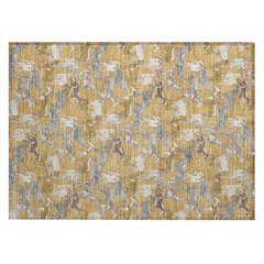 Machine Washable Indoor/Outdoor Chantille ACN2520 Gold 1'8" x 2'6" Rug