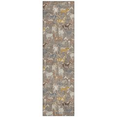 Machine Washable Indoor/Outdoor Chantille ACN2520 Brown 2'3" x 7'6" Runner Rug