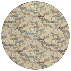 Machine Washable Indoor/Outdoor Chantille ACN2520 Gold 8' x 8' Round Rug