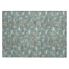 Machine Washable Indoor/Outdoor Chantille ACN2521 Green 1'8" x 2'6" Rug