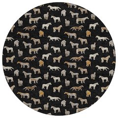 Machine Washable Indoor/Outdoor Chantille ACN2521 Black 8' x 8' Round Rug