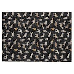 Machine Washable Indoor/Outdoor Chantille ACN2521 Black 1'8" x 2'6" Rug