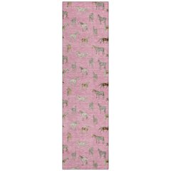 Machine Washable Indoor/Outdoor Chantille ACN2521 Pink 2'3" x 7'6" Runner Rug