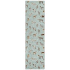 Machine Washable Indoor/Outdoor Chantille ACN2521 Green 2'3" x 7'6" Runner Rug