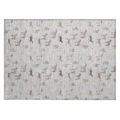 Machine Washable Indoor/Outdoor Chantille ACN2521 Gray 1'8" x 2'6" Rug