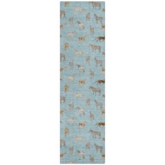 Machine Washable Indoor/Outdoor Chantille ACN2521 Blue 2'3" x 7'6" Runner Rug