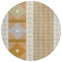 Machine Washable Indoor/Outdoor Chantille ACN2522 Brown 8' x 8' Round Rug