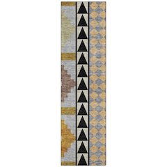 Machine Washable Indoor/Outdoor Chantille ACN2522 Black 2'3" x 7'6" Runner Rug