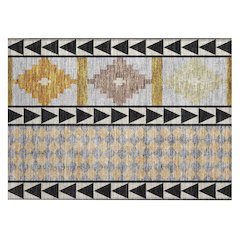Machine Washable Indoor/Outdoor Chantille ACN2522 Black 1'8" x 2'6" Rug