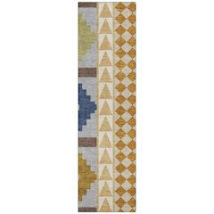 Machine Washable Indoor/Outdoor Chantille ACN2522 Orange 2'3" x 7'6" Runner Rug