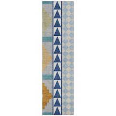 Machine Washable Indoor/Outdoor Chantille ACN2522 Blue 2'3" x 7'6" Runner Rug