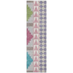 Machine Washable Indoor/Outdoor Chantille ACN2522 Pink 2'3" x 7'6" Runner Rug