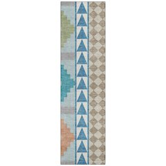 Machine Washable Indoor/Outdoor Chantille ACN2522 Teal 2'3" x 7'6" Runner Rug