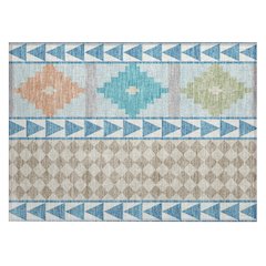Machine Washable Indoor/Outdoor Chantille ACN2522 Teal 1'8" x 2'6" Rug