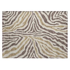 Machine Washable Indoor/Outdoor Chantille ACN2523 Brown 1'8" x 2'6" Rug