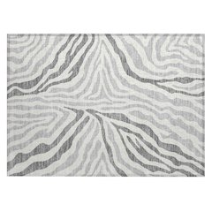 Machine Washable Indoor/Outdoor Chantille ACN2523 Gray 1'8" x 2'6" Rug