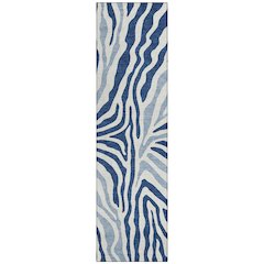 Machine Washable Indoor/Outdoor Chantille ACN2523 Blue 2'3" x 7'6" Runner Rug