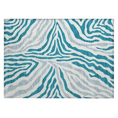 Machine Washable Indoor/Outdoor Chantille ACN2523 Teal 1'8" x 2'6" Rug