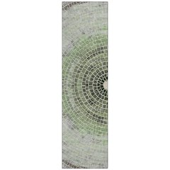 Machine Washable Indoor/Outdoor Chantille ACN2524 Green 2'3" x 7'6" Runner Rug