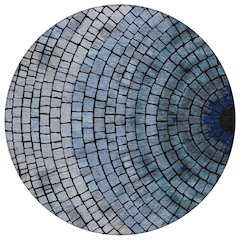 Machine Washable Indoor/Outdoor Chantille ACN2524 Blue 8' x 8' Round Rug