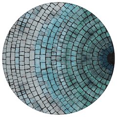 Machine Washable Indoor/Outdoor Chantille ACN2524 Teal 8' x 8' Round Rug
