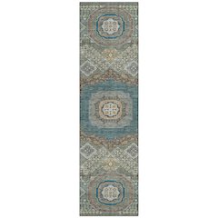 Machine Washable Indoor/Outdoor Chantille ACN2525 Green 2'3" x 7'6" Runner Rug
