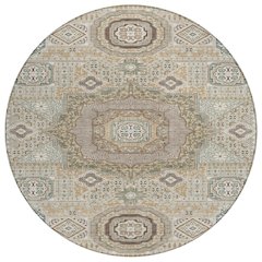 Machine Washable Indoor/Outdoor Chantille ACN2525 Brown 8' x 8' Round Rug