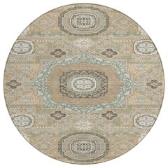 Machine Washable Indoor/Outdoor Chantille ACN2525 Gold 8' x 8' Round Rug