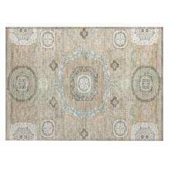 Machine Washable Indoor/Outdoor Chantille ACN2525 Gold 1'8" x 2'6" Rug