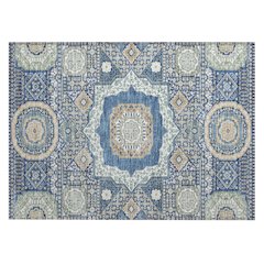 Machine Washable Indoor/Outdoor Chantille ACN2525 Blue 1'8" x 2'6" Rug