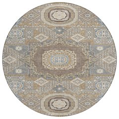Machine Washable Indoor/Outdoor Chantille ACN2525 Brown 8' x 8' Round Rug