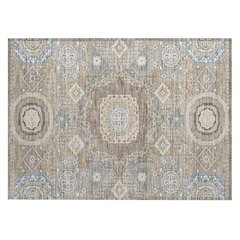 Machine Washable Indoor/Outdoor Chantille ACN2525 Brown 1'8" x 2'6" Rug