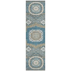 Machine Washable Indoor/Outdoor Chantille ACN2525 Teal 2'3" x 7'6" Runner Rug