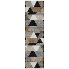Machine Washable Indoor/Outdoor Chantille ACN2526 Black 2'3" x 7'6" Runner Rug