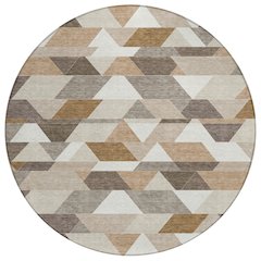 Machine Washable Indoor/Outdoor Chantille ACN2526 Ivory 8' x 8' Round Rug