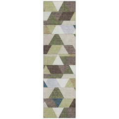 Machine Washable Indoor/Outdoor Chantille ACN2526 Green 2'3" x 7'6" Runner Rug