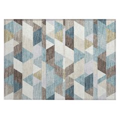 Machine Washable Indoor/Outdoor Chantille ACN2526 Teal 1'8" x 2'6" Rug