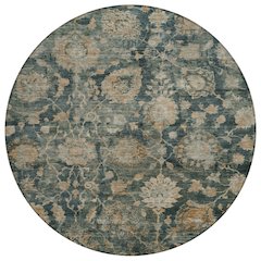 Machine Washable Indoor/Outdoor Chantille ACN2528 Green 8' x 8' Round Rug
