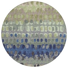 Machine Washable Indoor/Outdoor Chantille ACN2529 Green 8' x 8' Round Rug
