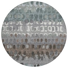 Machine Washable Indoor/Outdoor Chantille ACN2529 Green 8' x 8' Round Rug