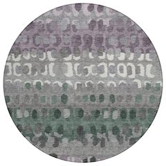 Machine Washable Indoor/Outdoor Chantille ACN2529 Purple 8' x 8' Round Rug