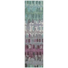 Machine Washable Indoor/Outdoor Chantille ACN2529 Teal 2'3" x 7'6" Runner Rug