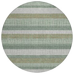 Machine Washable Indoor/Outdoor Chantille ACN2530 Green 8' x 8' Round Rug