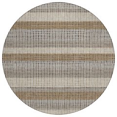 Machine Washable Indoor/Outdoor Chantille ACN2530 Brown 8' x 8' Round Rug