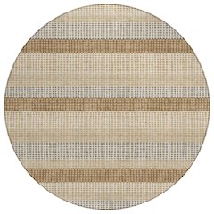 Machine Washable Indoor/Outdoor Chantille ACN2530 Gold 8' x 8' Round Rug